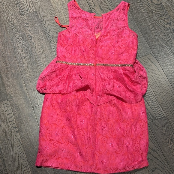 Minuet Pink Lace mini sleeveless dress Sz L - Picture 8 of 10